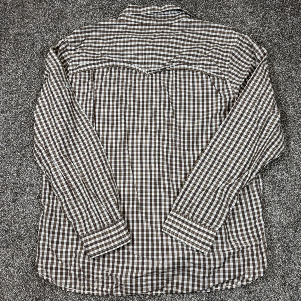 The North Face Mens XXL Brown Plaid Long Sleeve Hiking‎ Shirt